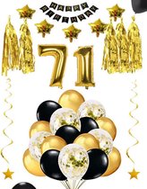 71 jaar verjaardag feest pakket Versiering Ballonnen voor feest 71 jaar. Ballonnen slingers sterren opblaasbare cijfers 71