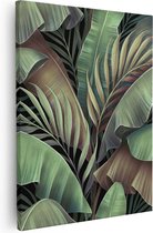 Artaza - Canvas Schilderij - Tropische Bladeren  - 80x100 - Groot - Foto Op Canvas - Canvas Print