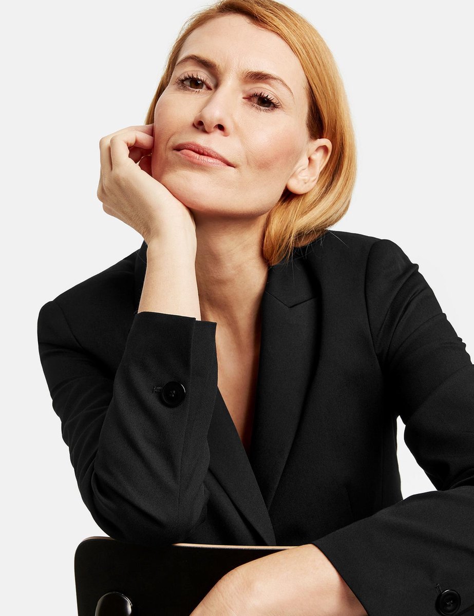 GERRY WEBER Dames Blazer met revers Schwarz-42