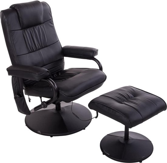 Monkey's Massagestoel - Kunstlederen - Massagestoel - Relax stoel - Chill stoel - Beige - Tv stoel - Warmtefunctie - Inclusief Hocker - 73 x 77 x 95 cm