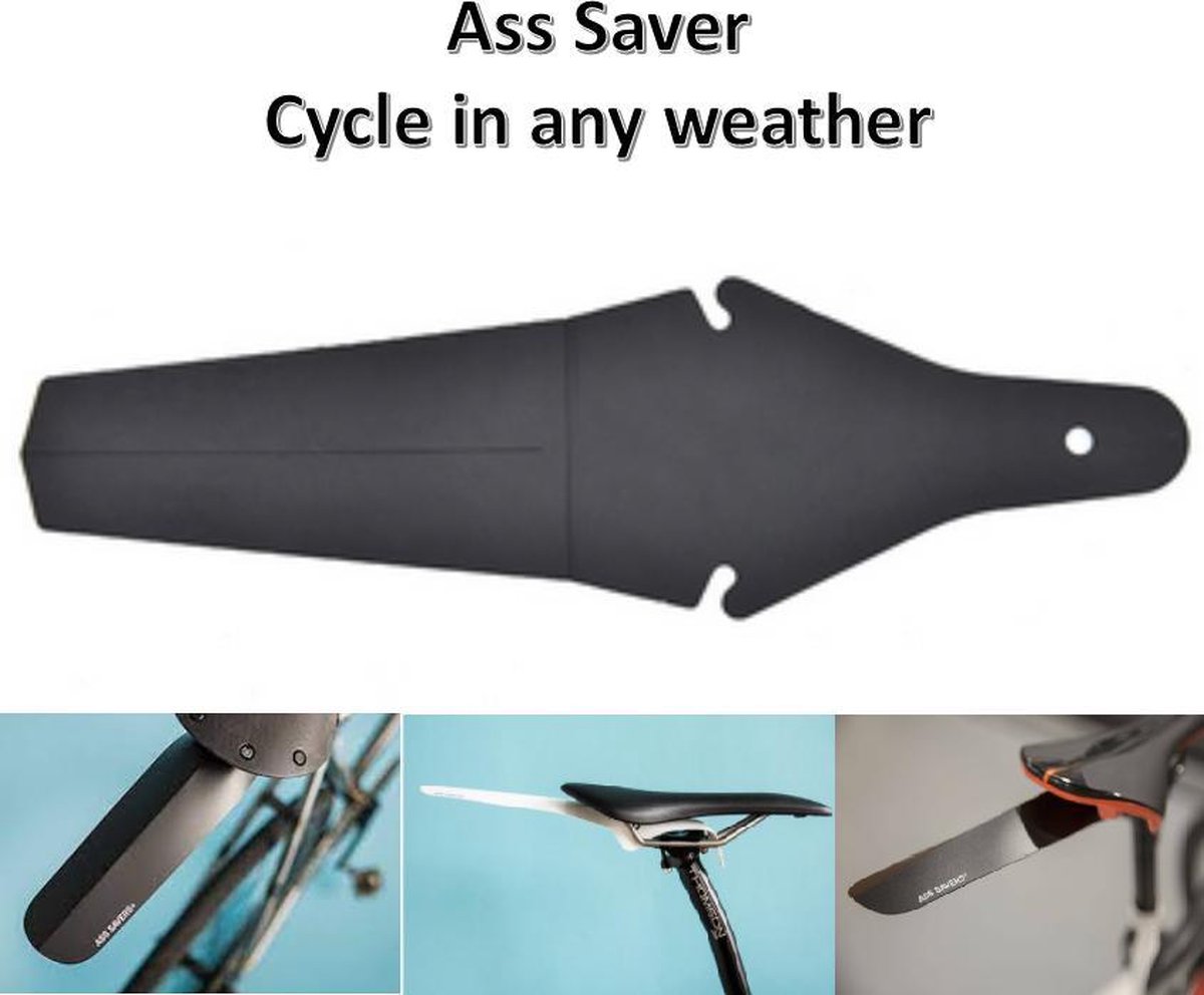 Ass Saver - Spatbord mountainbike of racefiets - Achterspatbord - Lichtgewicht (slechts 18 gram) - Ass saver flexibel opvouwbaar voor opberging in achterzak - (Incl gratis verzending)