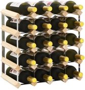 Bamboe look Wijnrek Voor 20 flessen - Stapelbaar Flessenrek - 41,5 x 22,5 x 41,5cm - Blank Hout