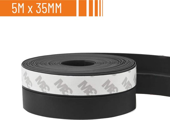 Simple Fix Tochtstrip - 500cm x 3.5cm - Tochtstrips voor Deuren - Tochtstopper - Tochtrol - Tochtband - Tochthond - Zelfklevend en Isolerend - Zwart