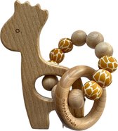 BabyenzoKado houten bijtring met houten giraffe