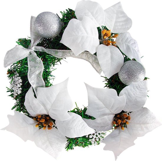 Guirlande de Noël Ø22, fleur, blanc