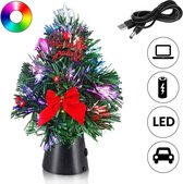Kerstboom, USB, inclusief decoratie en verlichting, 26 cm.