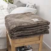 Warme Winter Plaid 100 x 120 cm - Super zacht - Deken - Bed sprei - Fleece plaid - Bruin