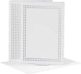 borduurkaarten met enveloppen karton wit 6 stuks