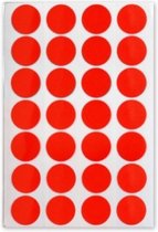 etiketten rond 16 mm papier rood 3 vellen √° 28 stuks