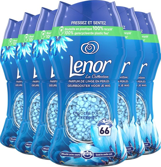 Lenor Geurbooster Zeebries - Geurparels - 6x11 Wasbeurten - Voordeelverpakking