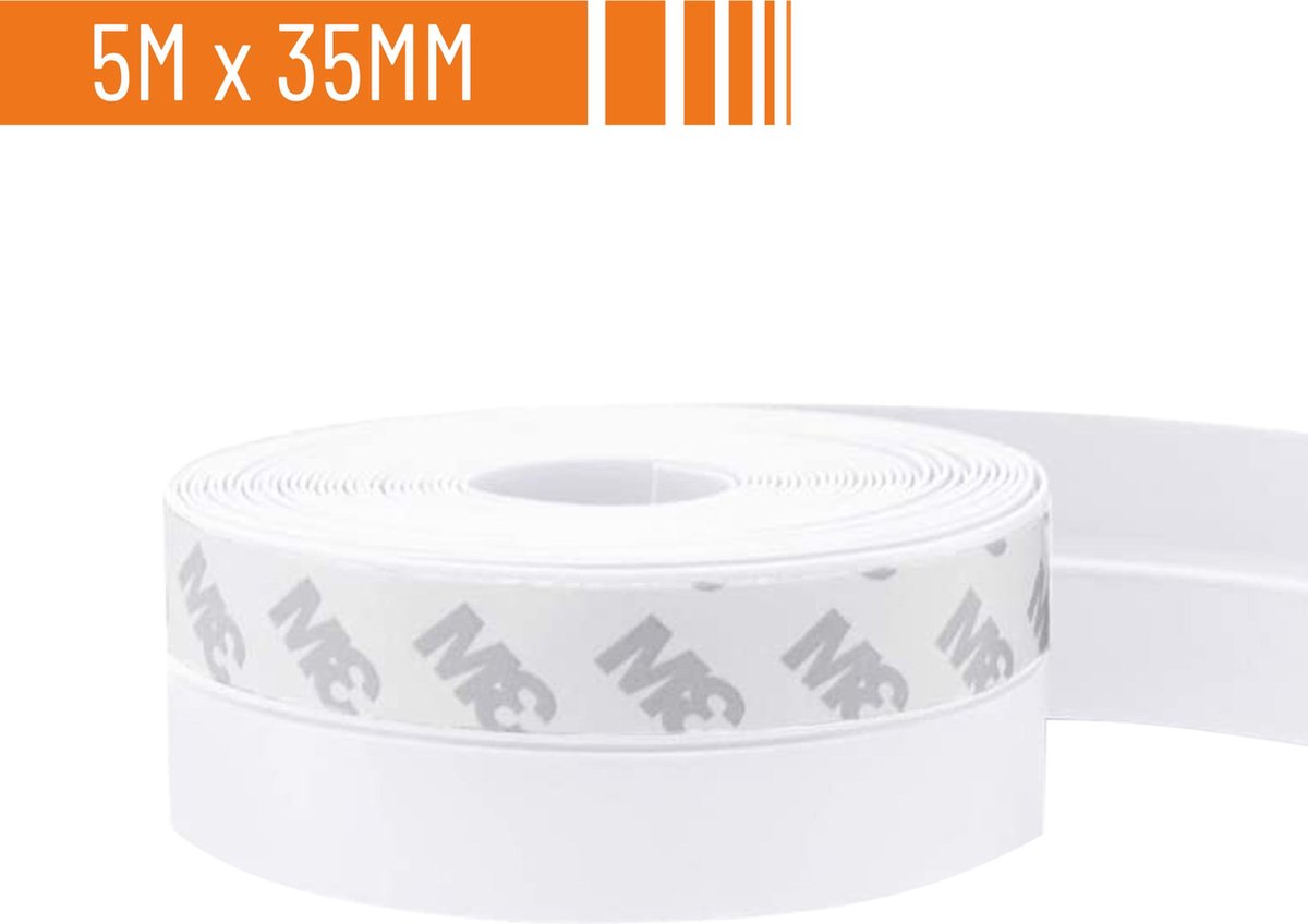 Simple Fix Tochtstrip - 500cm x 3.5cm - Tochtstrips voor Deuren - Tochtstopper - Tochtrol - Tochtband - Tochthond - Zelfklevend en Isolerend - Wit