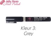 Jelly Bean Nail Polish Nail Art Pen - Grey (kleur 3) - Grijs - Nagelversiering - Nagel pen 7 ml