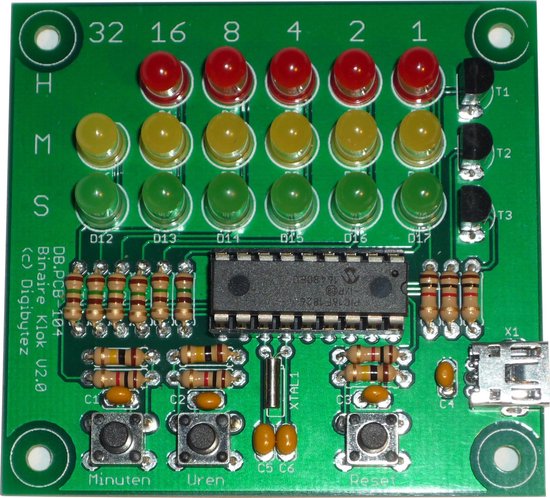 Digibytez - Binary Clock DIY Kit V2.0 | bol
