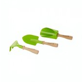 Tuinset 3 delig hout blank 20 cm groen