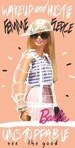 strandlaken Barbie meisjes 70 x 140 katoen lichtroze
