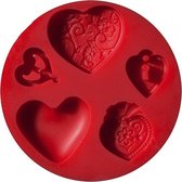 Fimo duwvorm harten 7 cm rood