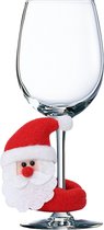 Wijnglas markers - Kerstman 5 stuks - Wijnglas Charms - Wijnglas Tags, Kerst Xmas Tafeldecoraties - Decor voor Kerstfeesten - Wijn Geschenk/Cadeau