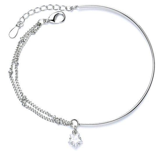 Armband dames | armband 925 zilver | zilveren dames armband | armband met ster hanger | armband met bolletjes | cadeau voor vrouw | kerstcadeau voor vrouw | kerstcadeautje