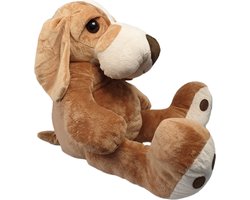 Unitoys – Hond Droopy nr. 2 – Knuffel – 3 tinten Bruin – 50 cm
