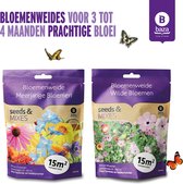 Seeds & Mixes Bloemenweide zaden Meerjarig en Wilde Bloemen 2 stuks / cadeau idee