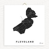 Tegeltje Flevoland 15x15cm inclusief hanger - Keramiek - Cadeau - Tegels