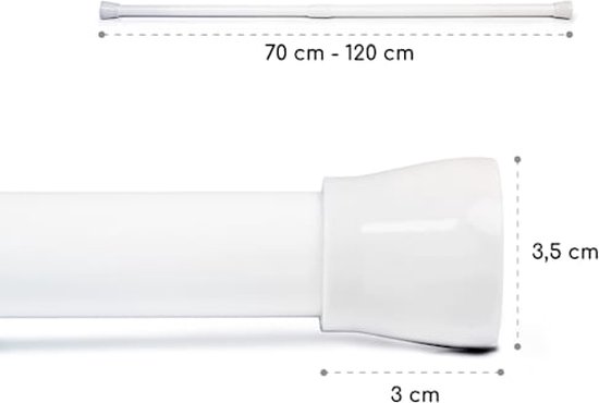 Tringle télescopique Blumfeldt Stamina S ⌀ 3.5 cm - Tringle de douche 70 -  120 cm -... | bol.com