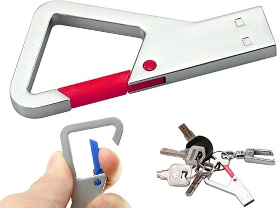 Porte-clés métal clé usb 64go rouge