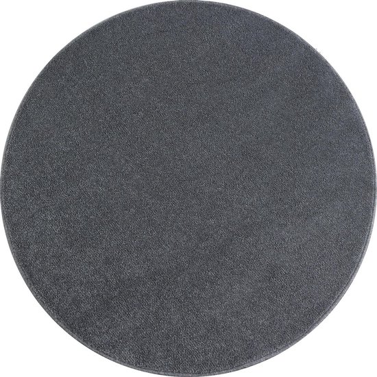 Tapis rond Basics uni gris clair à poils ras - 160 CM ROND | bol