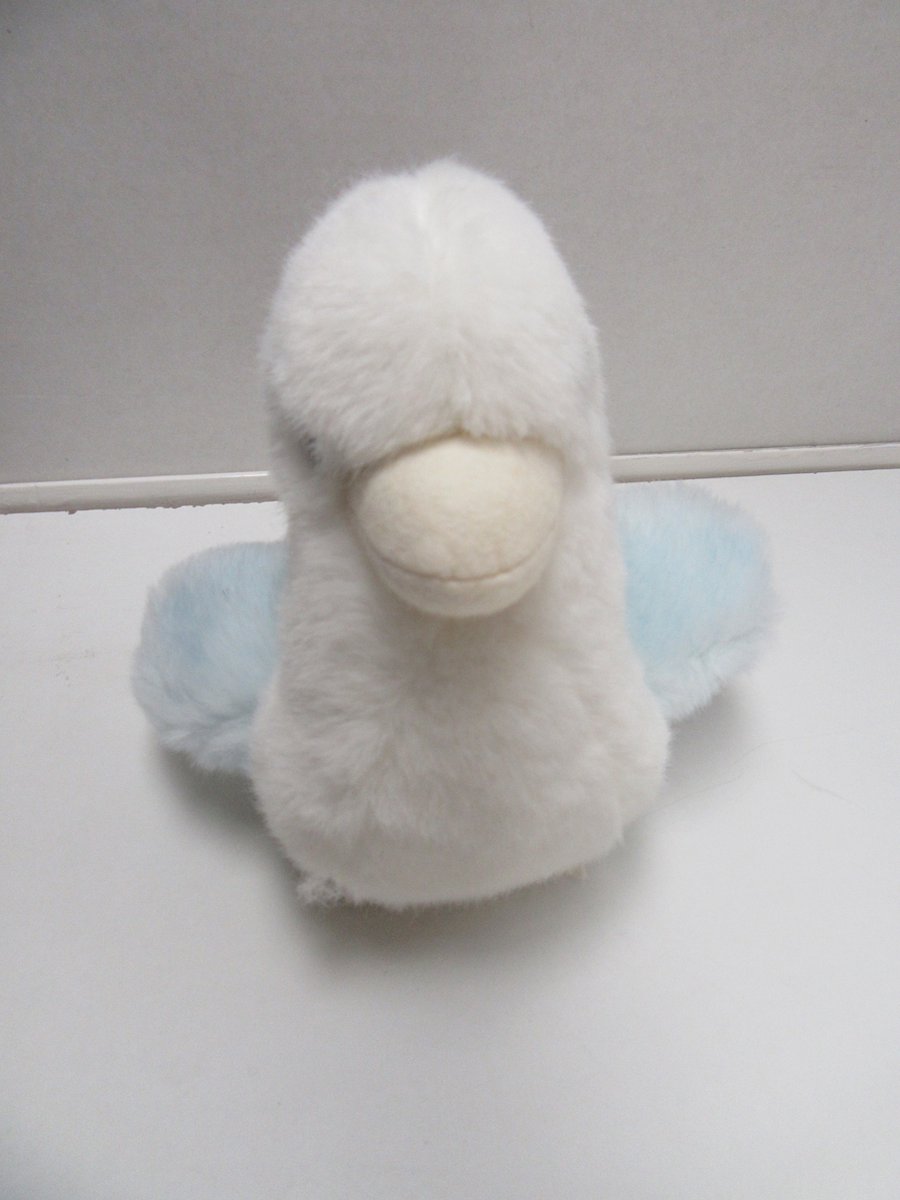 Vaco - Knuffel - Pluche kuiken - Wit & blauw 16 cm