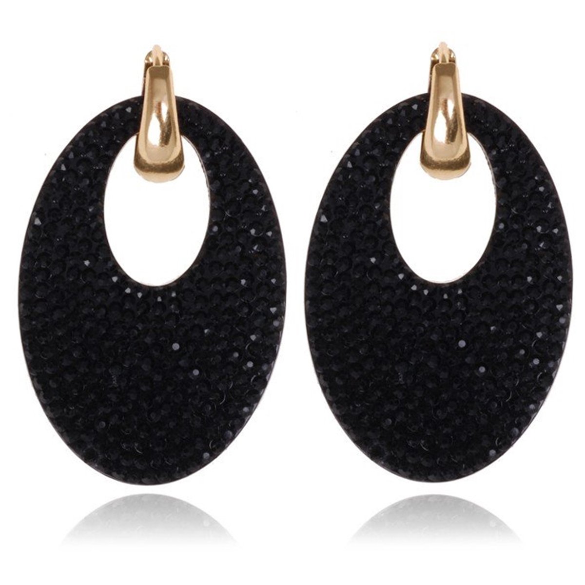 Ovale oorbellen Cilla Jewels Goudkleurig Zwart