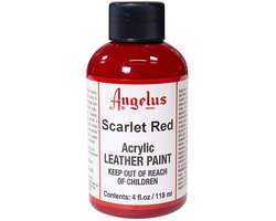 Angelus Leather Acrylic Paint - textielverf voor leren stoffen - acrylbasis - Scarlet Red - 118ml