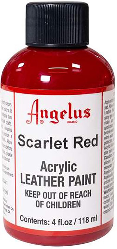 Angelus Leather Acrylic Paint - peinture textile pour tissus en cuir - base acrylique - Rouge écarlate - 118ml