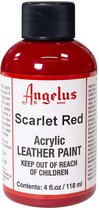 Angelus Leather Acrylic Paint - textielverf voor leren stoffen - acrylbasis - Scarlet Red - 118ml