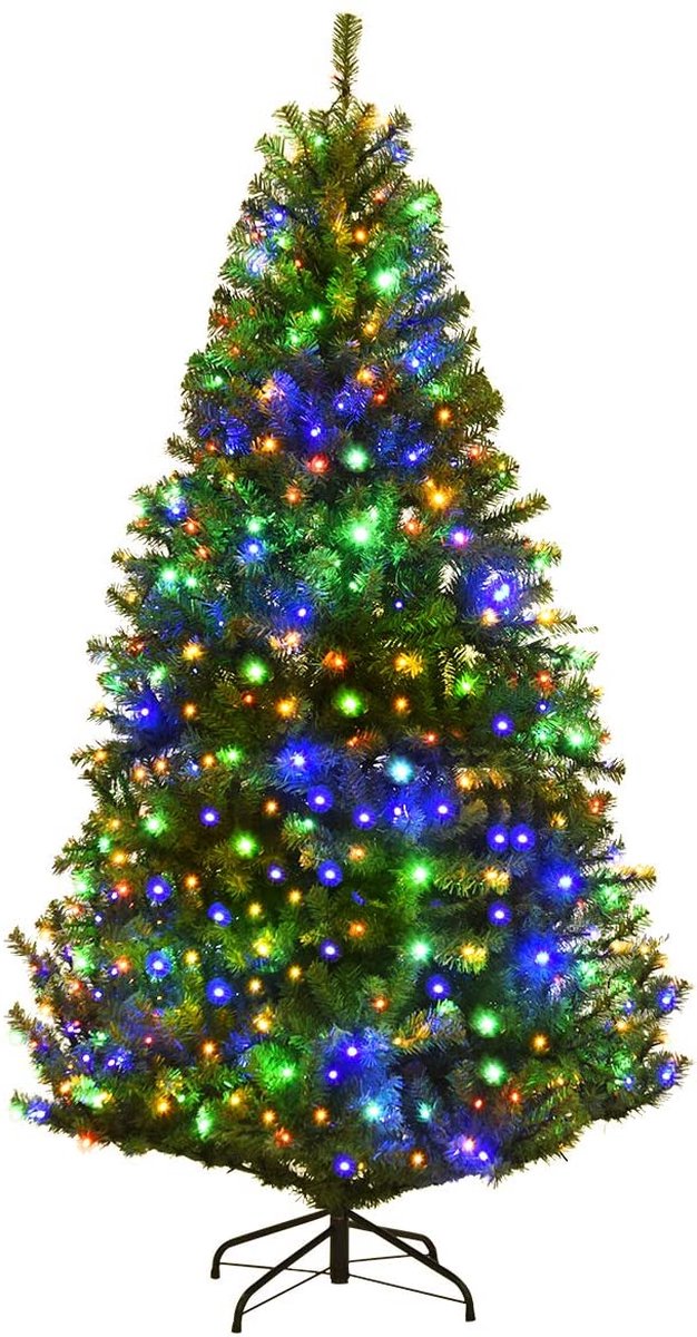 Monkey's Kunstkerstboom - Met LED Lichtketting - Groen - Kerstmis - Kerstboom - 180 cm