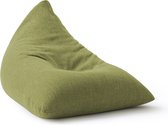Bol.com Lumaland Indoor linnen zitzak driehoekige comfortabele zitzak voor binnen 370 l vulling 150 x 100 x 100 cm linnenlook en... aanbieding