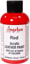 Peinture acrylique pour cuir Angelus - peinture textile pour tissus en cuir - base acrylique - Rouge - 118ml