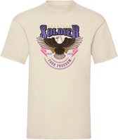 T-shirt American Soldier purple - Off white (XL)