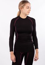 Avento Compression Shirt Ladies Long Sleeve Zwart/ fuchsia Taille S