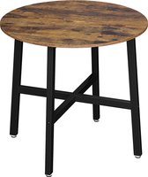 expert en meubles - table à manger petite, table de cuisine ronde, pour salon, bureau, 80 x 75 cm (Ø x H), design industriel, vintage marron-noir KDT080B01