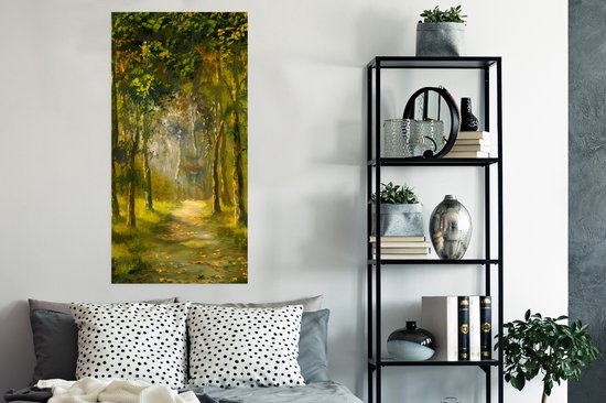 Affiche Une illustration d'un chemin à travers la forêt - 60x120 cm