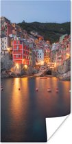 Poster Verlichting in het dorp Cinque Terre in Italië - 75x150 cm