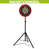 Mobiele Dartbaan VoordeelPakket + Winmau Blade 6 Triple Core + Dartbordverlichting Basic (Rood)
