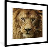 Fotolijst incl. Poster - Portretfoto Afrikaanse leeuw - 40x40 cm - Posterlijst