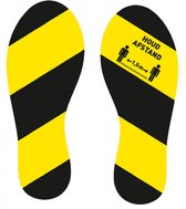 Vloerstickers - voetstappen - route aanduiding - geel zwart - links  rechts - COVID-19 - Corona - Antislip - uv bestendig - supergrip plaklaag- corona sticker - houd afstand sticker - covid sticker