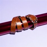 Leather belt Croco multicolor Stones - Cognac
