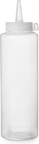 Veluw® Doseerfles Knijpfles - Garneerfles - Sausfles - Spuitfles - Beslagspuit - Doseerspuit - Transparant - 200ml - Ø5x(H)18,5cm
