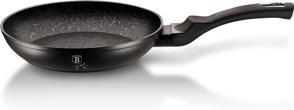 Berlinger Haus Black Silver Serie - Granieten Koekenpan - 28cm - Soft-Touch Handgreep - Zwart/Zilver