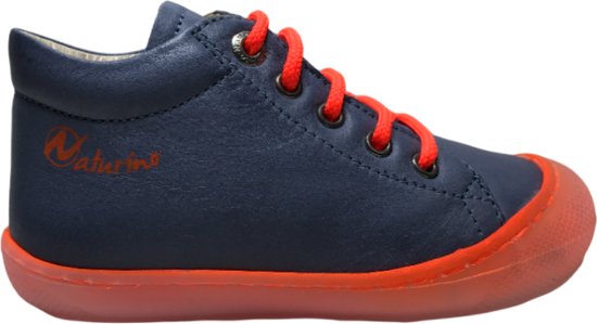 Chaussures Naturino orange à lacets en cuir uni Cocoon bleu taille 19