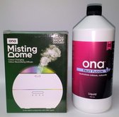Ona Misting Dome Groen met ONA Liquid 1 Liter Fruit Fusion - Geurneutraliserende Aroma diffuser met LED Verlichting