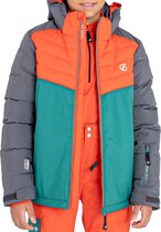Dare 2b Cheerful Skijas Wintersportjas - Maat 140  - Unisex - oranje - groen - grijs